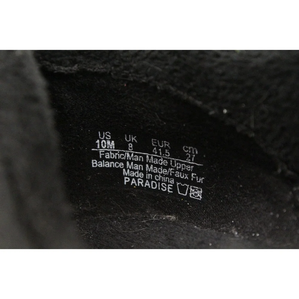 Bzees Women's 10M US Paradise Faux Fur Insulated Washable Slip-ons Sneaker Black